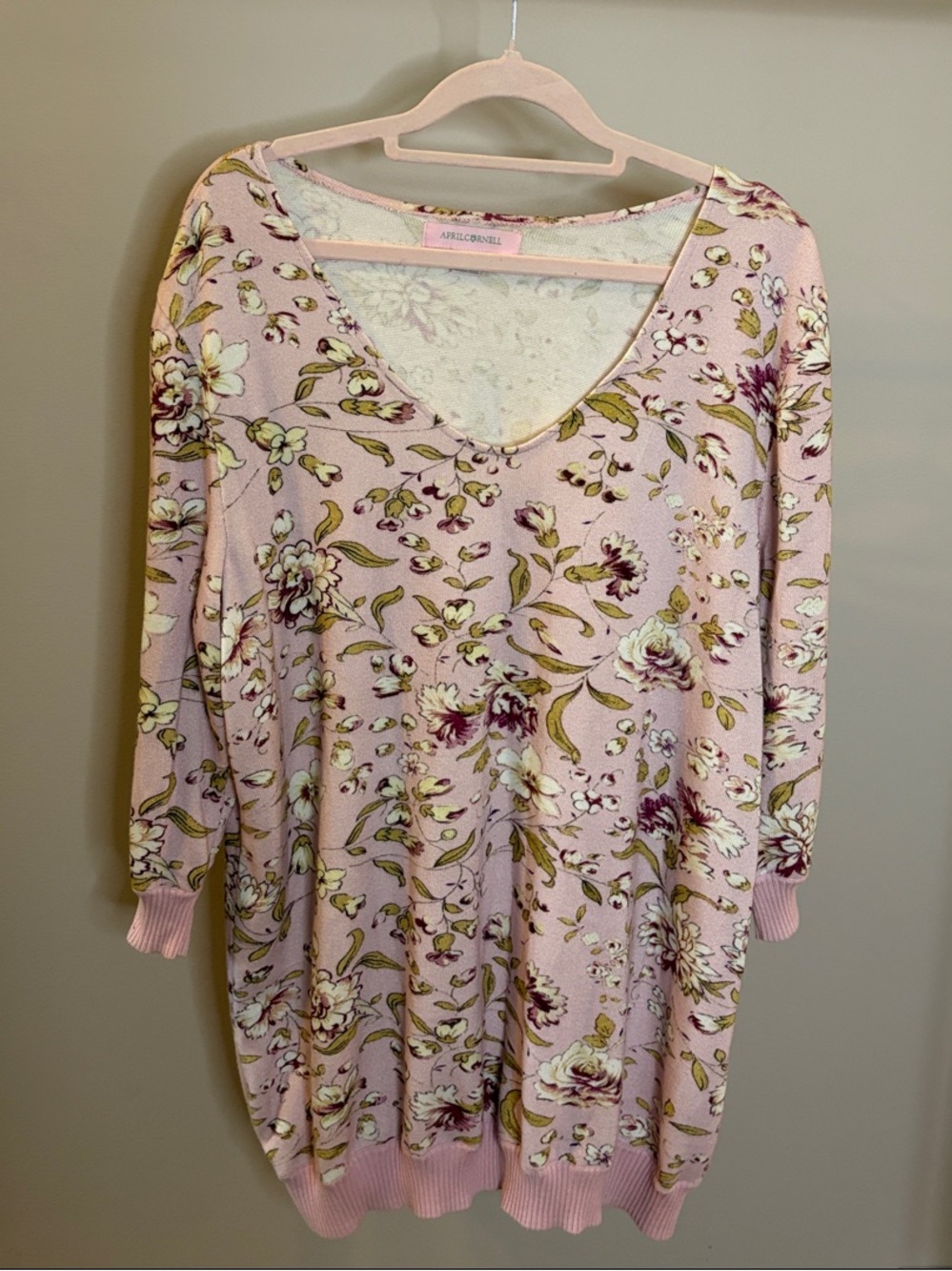 April Cornell Floral Cotton Sweater/Top